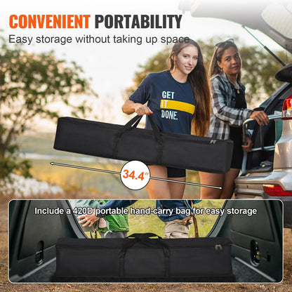 VEVOR Projector Screen with Stand, 120 Inch 16:9 4K 1080 HD Outdoor Movie Screen with Stand, Wrinkle-Free Projection Screen with Bar Feet and Carry Bag, for Home Theater Cinema Backyard Movie Night